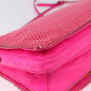 Miu Miu Shoulder Bag Leather Sequins Pink Gold Auth am12035V-17