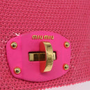 Miu Miu Shoulder Bag Leather Sequins Pink Gold Auth am12035V-19