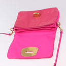 Miu Miu Shoulder Bag Leather Sequins Pink Gold Auth am12035V-20