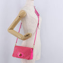 Miu Miu Shoulder Bag Leather Sequins Pink Gold Auth am12035V-32
