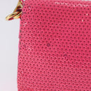 Miu Miu Shoulder Bag Leather Sequins Pink Gold Auth am12035V-3