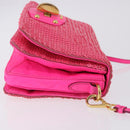 Miu Miu Shoulder Bag Leather Sequins Pink Gold Auth am12035V-4