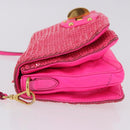 Miu Miu Shoulder Bag Leather Sequins Pink Gold Auth am12035V-5