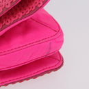 Miu Miu Shoulder Bag Leather Sequins Pink Gold Auth am12035V-6