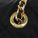 PRADA Chain Tote Bag Nylon Black Gold Auth am12036V-14