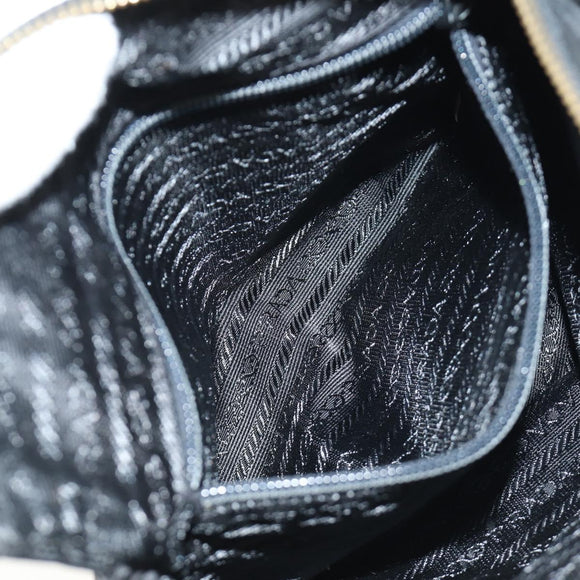 PRADA Chain Tote Bag Nylon Black Gold Auth am12036V