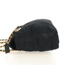PRADA Chain Tote Bag Nylon Black Gold Auth am12036V-4