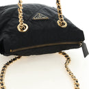PRADA Chain Tote Bag Nylon Black Gold Auth am12036V-6
