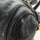 Chloe Paddington Hand Bag Leather Black Gold Silver Auth am12037V-11