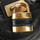 Chloe Paddington Hand Bag Leather Black Gold Silver Auth am12037V-14