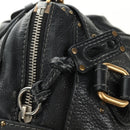 Chloe Paddington Hand Bag Leather Black Gold Silver Auth am12037V-16