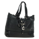 Chloe Kerala Hand Bag Leather Black Silver Auth am12038V-1