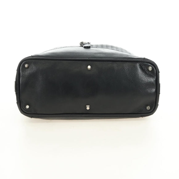 Chloe Kerala Hand Bag Leather Black Silver Auth am12038V