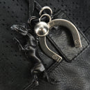 Chloe Kerala Hand Bag Leather Black Silver Auth am12038V-18