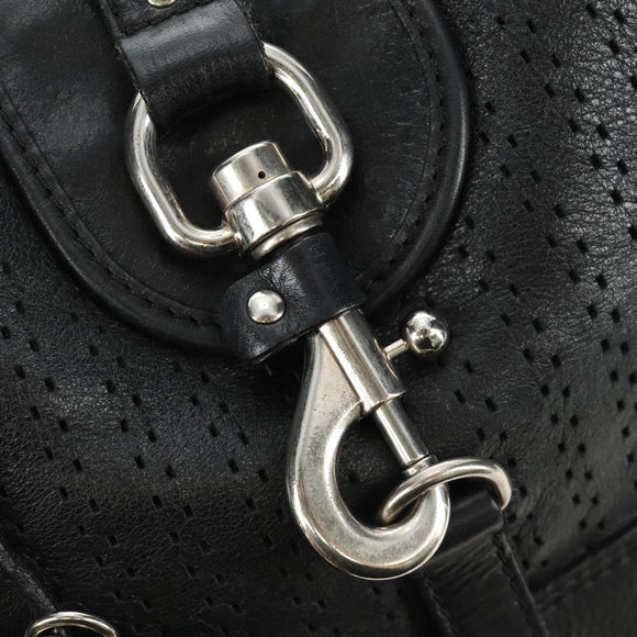 Chloe Kerala Hand Bag Leather Black Silver Auth am12038V