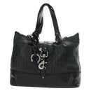 Chloe Kerala Hand Bag Leather Black Silver Auth am12038V-13