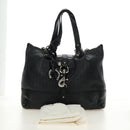 Chloe Kerala Hand Bag Leather Black Silver Auth am12038V-12