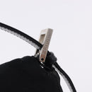 FENDI Mamma Baguette Shoulder Bag Cotton jersey Black Silver Auth am12039A-14
