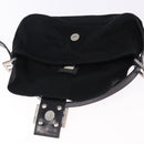 FENDI Mamma Baguette Shoulder Bag Cotton jersey Black Silver Auth am12039A-17