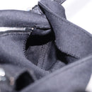 FENDI Mamma Baguette Shoulder Bag Cotton jersey Black Silver Auth am12039A-21
