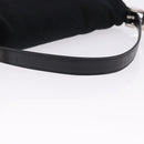 FENDI Mamma Baguette Shoulder Bag Cotton jersey Black Silver Auth am12039A-7