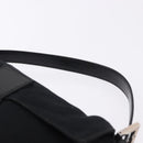 FENDI Mamma Baguette Shoulder Bag Cotton jersey Black Silver Auth am12039A-8