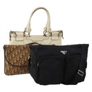Salvatore Ferragamo PRADA Christian Dior Bag Trotter Canvas 3 Set Auth am12044-1