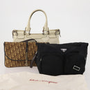 Salvatore Ferragamo PRADA Christian Dior Bag Trotter Canvas 3 Set Auth am12044-23