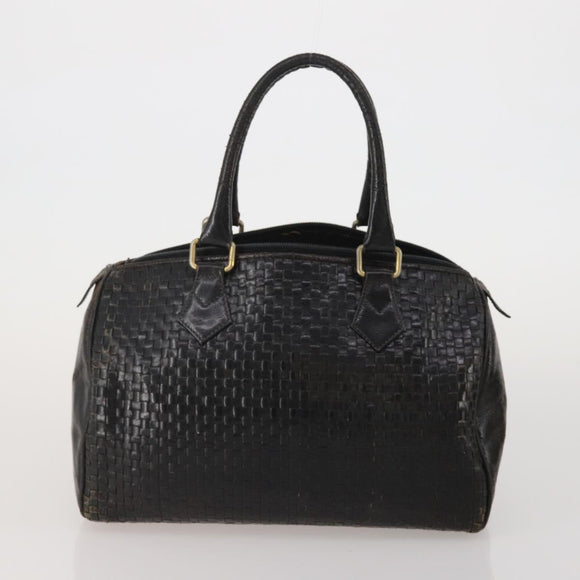 FENDI Zucca Canvas Hand Bag Leather 2 Set Brown Black Auth am12050
