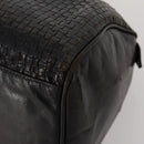 FENDI Zucca Canvas Hand Bag Leather 2 Set Brown Black Auth am12050-8