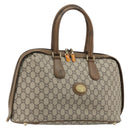 GUCCI GG Plus Supreme Boston Bag PVC Beige Gold Auth am12053-1