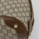 GUCCI GG Plus Supreme Boston Bag PVC Beige Gold Auth am12053-9