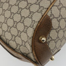 GUCCI GG Plus Supreme Boston Bag PVC Beige Gold Auth am12053-16