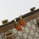 GUCCI GG Plus Supreme Boston Bag PVC Beige Gold Auth am12053-18