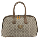 GUCCI GG Plus Supreme Boston Bag PVC Beige Gold Auth am12053-13