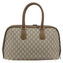 GUCCI GG Plus Supreme Boston Bag PVC Beige Gold Auth am12053-2