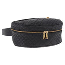 VERSACE Body Bag Leather Black Gold Auth am12055V-1