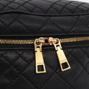 VERSACE Body Bag Leather Black Gold Auth am12055V-10