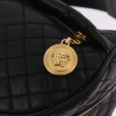 VERSACE Body Bag Leather Black Gold Auth am12055V-17