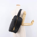 VERSACE Body Bag Leather Black Gold Auth am12055V-22