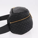 VERSACE Body Bag Leather Black Gold Auth am12055V-4