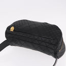 VERSACE Body Bag Leather Black Gold Auth am12055V-6