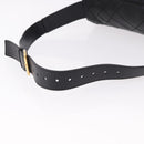 VERSACE Body Bag Leather Black Gold Auth am12055V-7