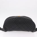 VERSACE Body Bag Leather Black Gold Auth am12055V-5