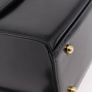 Gianni Versace Sunburst Vanity Hand Bag Leather Black Gold Auth am12056V-10