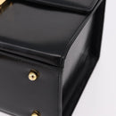 Gianni Versace Sunburst Vanity Hand Bag Leather Black Gold Auth am12056V-11