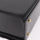 Gianni Versace Sunburst Vanity Hand Bag Leather Black Gold Auth am12056V-12