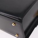 Gianni Versace Sunburst Vanity Hand Bag Leather Black Gold Auth am12056V-13