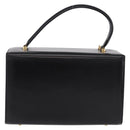 Gianni Versace Sunburst Vanity Hand Bag Leather Black Gold Auth am12056V-3