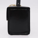 Gianni Versace Sunburst Vanity Hand Bag Leather Black Gold Auth am12056V-4